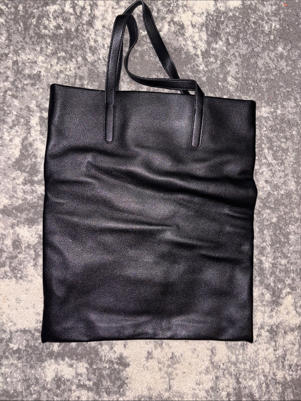 Forever 21 Classic Black Leather Tote Bag